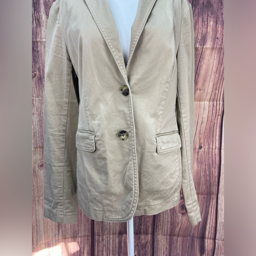 Talbots khaki colored cotton feel blazer jacket women’s size 10 - Picture 4 of 16